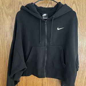 Women’s black Nike zip up crop sweatshirt